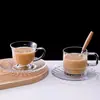 Exquisito Juego de Taza y Platillo Rayado, Taza de Café Doméstica de 220ml con Asa, Juego de Tazas para Bebidas de Té con Leche al por Mayor