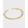 SF211 Pulsera de Plata de Ley S925 Coreana Pulsera Irregular Martillada Simple INS para Mujer Personalidad Pulsera de Plata Versátil