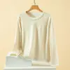 Camiseta Interior de Invierno Falsa de Dos Piezas Casual de Manga Larga con Cuello Redondo para Mujer, Top Cálido con Forro Polar, Camiseta Ajustada de Terciopelo de Doble Cara