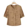 Roupas de Verão da Mamãe 2026 Nova Camiseta de Manga Curta Roupas para Mulheres de Meia-Idade e Idosas Moda de Verão da Vovó Blusa Casual Estampada