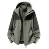 Chaqueta de goma sellada térmicamente para hombre y mujer, conjunto de dos piezas desmontable tres en uno, cortavientos, impermeable, transpirable, cálida, adecuada para actividades al aire libre en otoño e invierno