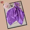 Nuevas Gomas para el Pelo de Color Sólido con Cinta Accesorio de Lujo para el Cabello Pañuelo de Seda Goma para el Pelo Color Sólido
