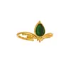 Europa y Estados Unidos transfronterizo exquisito anillo de flor con incrustaciones de circón verde para mujer 2025 nuevo anillo retro de alta calidad al por mayor