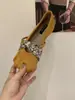 Sapatilhas Francesas com Aumento Interno de Altura para Mulheres 2025 Novo Estilo, Boca Bonita e Rasa, Pés Não Cansados, Sapatos de Salto Mary Jane para Noite