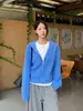 Cardigan Tricotado Yinhe "Milk Cloud Waffle", Suéter com Capuz de Corte Relaxado, Malha Waffle, Estilo Coreano