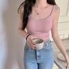 Top de tirantes ajustado sin espalda, puramente sexy y para chica caliente, con copas de sujetador incorporadas para mujer, para usar en verano