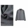 Novo Outono Feminino Cânhamo Sorona Zíper Duplo Minimalista Casual Simples Moda Manga Longa Conjunto FSY61085