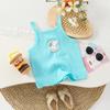 Camisola de Tricô para Bebê Verão Cor Doce Roupa Exterior Versátil Infantil Estilo de Verão Tendência Algodão Puro Amigo da Pele Estilo Versátil