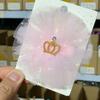 Pasador de Malla con Lazo Estilo Coreano para Niñas, Pinza de Pelo Corona de Temperamento para Bebé, Pinza para Flequillo Lateral, Accesorio Floral para el Cabello