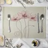 Jogo americano de mesa de jantar com estampa floral Tapete de mesa europeu Utensílios de cozinha Guardanapo de mesa ocidental Porta-copos LOGOTIPO