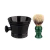 Kit de barba masculino transfronteiriço escova de barbear escova de espuma tigela para espuma de sabão cabo de plástico tigela grande