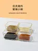Conjunto de Tigela e Prato de Vidro com Borda Dourada Estilo Japonês para Molhos de Mergulho, Tigelas de Sobremesa, Tigelas de Salada de Frutas e Lindo Jogo de Pratos Quadrados Pequenos