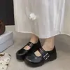Sapatos Birkenstock com sola grossa e salto escondido para mulheres, novo estilo outono 2026 para combinar com saias para mulheres baixinhas, sapatos Mary Jane single, mocassins para mulheres