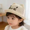Nuevo Sombrero de Pescador Lindo de Gato para Niños Primavera y Verano para Niños y Niñas, Sombrero Transpirable con Protección Solar, Sombrero de Cubo de Dibujos Animados Estilo Coreano