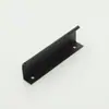 Manija Oculta sin Taladro, Puerta de Armario Larga Sellada en los Bordes Negro Mate, Moldura Moderna para Borde de Gabinete, Estilo Minimalista Moderno Negro Mate Dorado