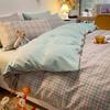 Conjunto de Quatro Peças Nude para Dormir em Algodão Puro Lavado, Amigo da Pele, Lençóis de Cama e Capa de Edredom, Conjunto de Três Peças Pequeno para Cama de Dormitório Novo
