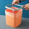 Papelera de escritorio con aro prensador, cubo de almacenamiento para mesita de noche, papelera, cubo de basura doméstico para encimera de mesa de sala de estar