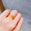 Anillo de Corona Popular de Filigrana de Xiaohongshu para Mujer, Anillo Abierto Elegante Estilo Palacio Retro de Lujo Ligero, Regalo de Año Nuevo