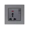 Tomada de Interruptor de Alumínio Escovado Tipo 86 146 para Comércio Exterior com Duas Portas USB Estilo Europeu Padrão Francês Estilo Britânico com Tomada Dupla USB
