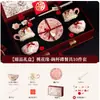 Juego de Regalo de Boda Estilo Japonés para Uso en el Hogar, Caja de Regalo para Boda y Inauguración de Casa en Color Bajo Esmalte, Vajilla de Cerámica, Tazones y Platos