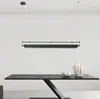 Araña de madera maciza estética de la dinastía Song para sala de té, lámpara lineal de tira de diseñador estilo mediados de siglo para restaurante, oficina comercial, recepción