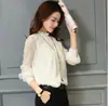 Blusa de Gasa con Diseño Coreano para Figuras Pequeñas, Cuello Alto Pequeño, Talla Grande Versátil, Camisa Base con Volantes de Malla