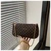 2025 Novo Estilo Outono Estampado Moda Casual Retrô Simples de Grande Capacidade Corrente Ombro Único Axila Bolsa Quadrada Pequena Feminina
