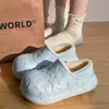 Bolsa con estampado de estrellas y zapatos de algodón impermeables para mujer, nuevo estilo otoño e invierno para uso en exteriores, antideslizantes, estilo pareja, pantuflas de algodón cálidas para el hogar, hombre