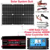 Kit Sistema Solar 40W60W80W Inversor Painel Solar Controlador 50A 12V para 220V110V