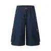 Shorts de Mezclilla Lavada con Bolsillo Grande Estilo Americano para Hombres y Mujeres, Tendencia Primavera 2026, Pantalones Cropped Casuales Versátiles Sueltos