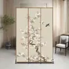 Nova Tela de Tecido Divisória Minimalista Moderna Estilo Chinês para Hall de Entrada, Tela de Madeira para Decoração de Sala de Estar, Tela Decorativa Móvel