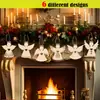 Modelos explosivos transfronterizos de productos de madera, ángeles en blanco de Navidad en 6 formas, solo al por mayor del mercado de productos pequeños de Yiwu.
