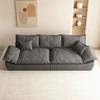 Sofá de Tecido Estilo Creme Italiano Garra de Gato Sala de Estar Moderno Simples Ultra-largo Assento Profundo Fileira Reta Sofá Preguiçoso à Deriva