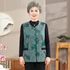 Chaleco para mujeres de mediana edad y mayores, prenda exterior de primavera y otoño, chaleco fino estilo Tang para madres, chaleco de corte holgado para señoras mayores