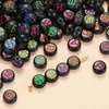 Cuentas de Alfabeto Ruso de Colores 4*7mm Cuentas Planas Cuentas Sueltas Materiales Hechos a Mano para DIY Pulsera de Educación Temprana para Niños Accesorios para Enhebrar