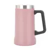 Taza de Cerveza Brasileña de 24 oz con Asa, Gran Capacidad, Portátil para Uso en Exteriores, Oficina, Coche, Taza Térmica con Caja de Regalo