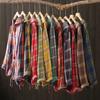 Cárdigan con capucha de algodón de doble capa japonés, top con dobladillo de cuadros vintage, cordón, camisa Joker holgada, venta al por mayor