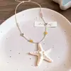 Collar de estrella de mar color dopamina para mujer, accesorio de estrella marinera, estilo vacacional en isla, cadena para suéter de otoño e invierno