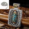 Collar de cuentas de nueve ojos con mantra shurangama de seis caracteres para hombres y mujeres con estilo étnico retro joyería de plata tailandesa pegada