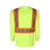 Ropa reflectante multifuncional de noche transfronteriza protección de seguridad camiseta reflectante de manga larga resaltada cuello redondo tira reflectante camiseta al por mayor
