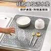 Esterilla Drenante de Silicona Transfronteriza de Grano Recto Grande, Impresible en Tamaños Grande, Mediano y Pequeño, Salvamanteles de Cocina, Antideslizante, Esterilla para Tabla de Cortar Resistente a Altas Temperaturas