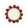 Porta-copos de Buquê de Rosas Artesanal Acabado Copo de Crochê de Lã em Buquê de Mão Porta-copos de Crochê de Flor Tecida Criativa