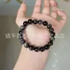 Pulseira de Obsidiana Prateada Natural, Estilo Coração Pixiu de Obsidiana Sutra do Coração, Estilo Casal Unissex, Pulseira de Contas Redondas de Obsidiana Prateada