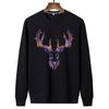 Estación europea industria pesada suéter de pedrería para hombre otoño e invierno marca popular jersey cuello redondo camiseta interior productos europeos talla grande abrigo grueso