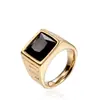 Directo de fábrica joyería europea y americana moda retro anillo de acero inoxidable hombre gema moda anillo de acero de titanio