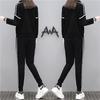 Traje Deportivo para Chicas Gorditas Estilo Estación Europea para Adelgazar Primavera y Otoño Talla Grande Chicas Gorditas Suéter Holgado Moderno Conjunto de Dos Piezas