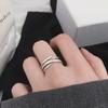 Anillo abierto de línea entrelazada de plata tailandesa especial transfronteriza para hombres y mujeres, anillo retro simple de alto sentido, joyería al por mayor