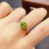 Anillo de Peridoto Natural Transfronterizo Accesorios para Mujer Nicho Alta Gama Joyería de Plata 925 6*6 Ventas Directas de Fábrica de Joyería
