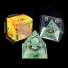 Adorno de Pirámide de Bola de Cristal Natural, Pieza de Decoración para el Hogar de Grava de Cristal Recubierta de Resina, En Caja