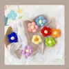 Broche de Flor Fofo Flor de Lã Tricotada Pinos Joias Roupas Bolsa Flor Pom Pom Pingente Corsage Acessórios